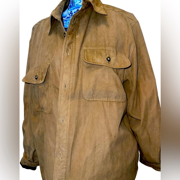 Men’s tan suede like WEATHERPROOF all weather shacket - Picture 2 of 7